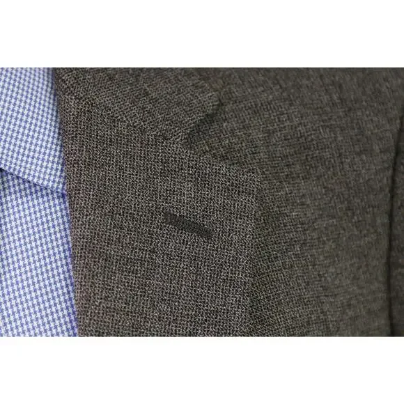 Armani Collezioni Black Tan Knit Woven Wool Viscose Sportscoat Blazer 42L